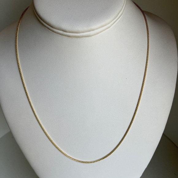 14K Yellow Gold 1.4mm Round Wheat Chain 20" inches - Picture 8 of 8